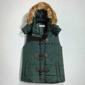 Millie Faux Fur Trim Hood Puffer Vest